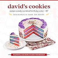 Vista 2 de David's Cookies Pastel de Cumpleaños Carnival de Algodón de Azúcar de 10" - Postre Fresco de Panadería en Capas para Entrega - Precortado