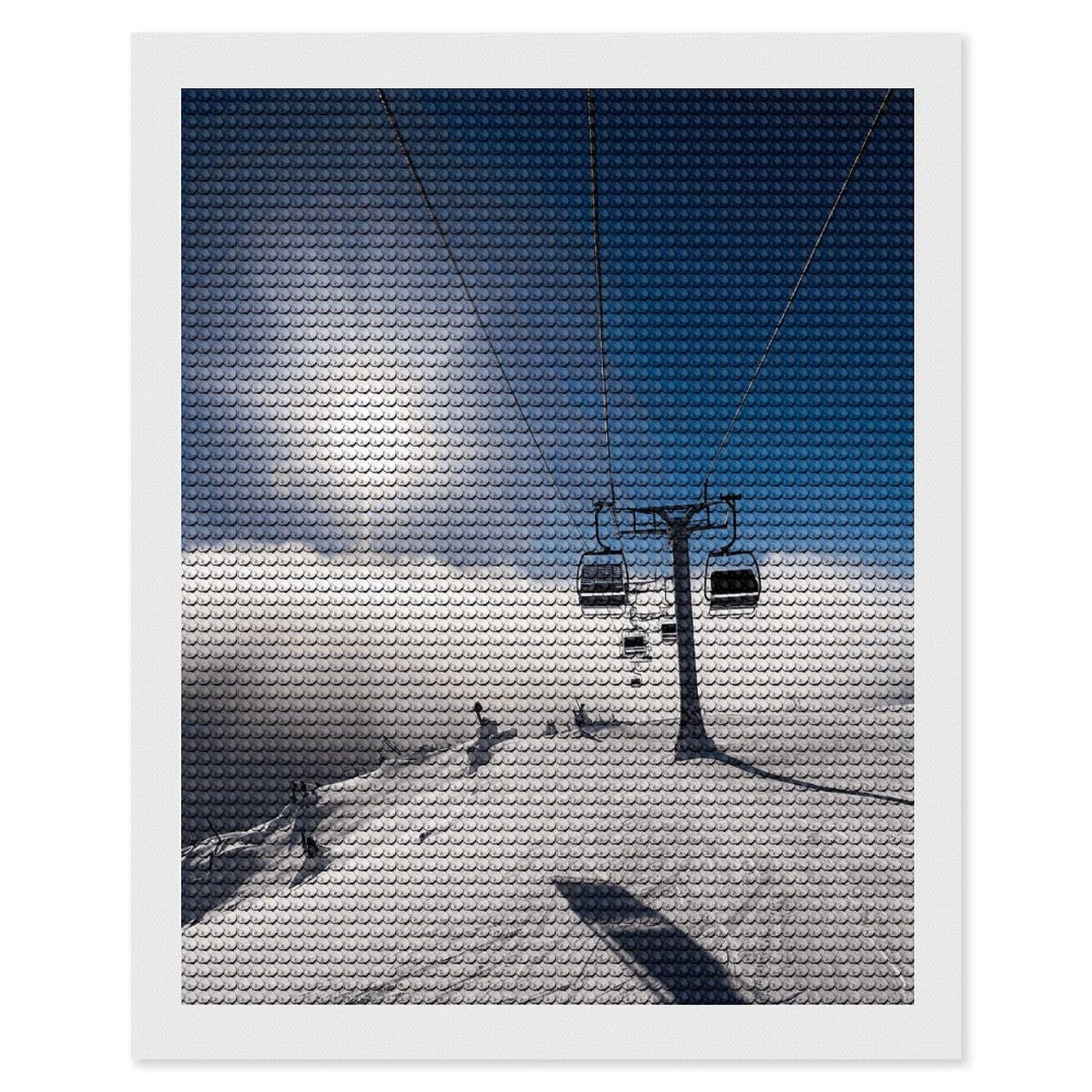 FekiLoot Ski Lift at Sunshine Paint by Numbers Kit for Adults Beginner DIY Diamond Dots Paintings Round Full Drill Diamond Art Kits Picture Diamond Art Painting Kits for Home Decor 16"x20"
