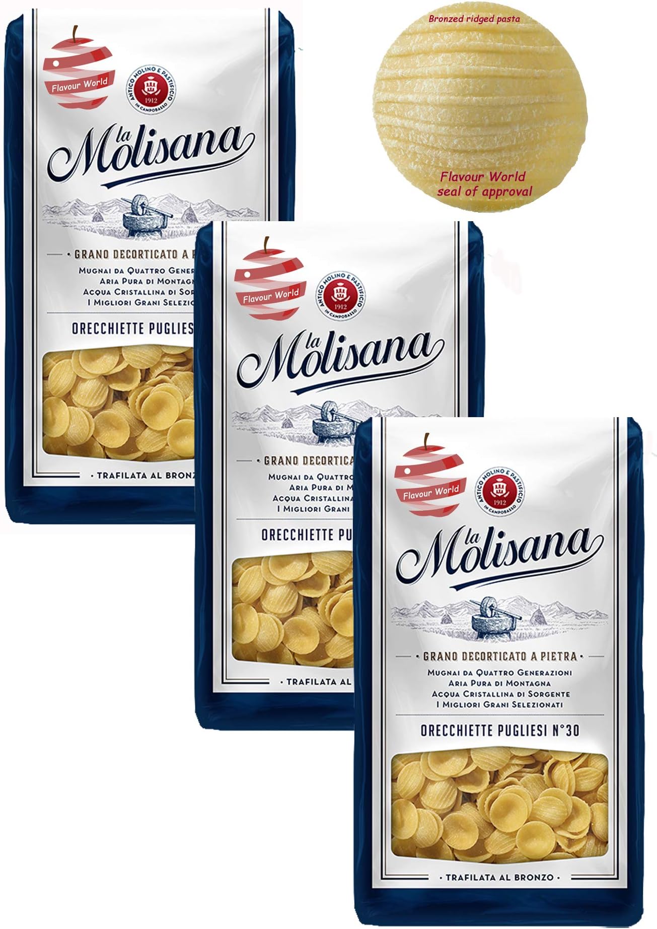Orecchiette Pugliesi No.30 Dried Pasta 1.5kg (3 x 500g)