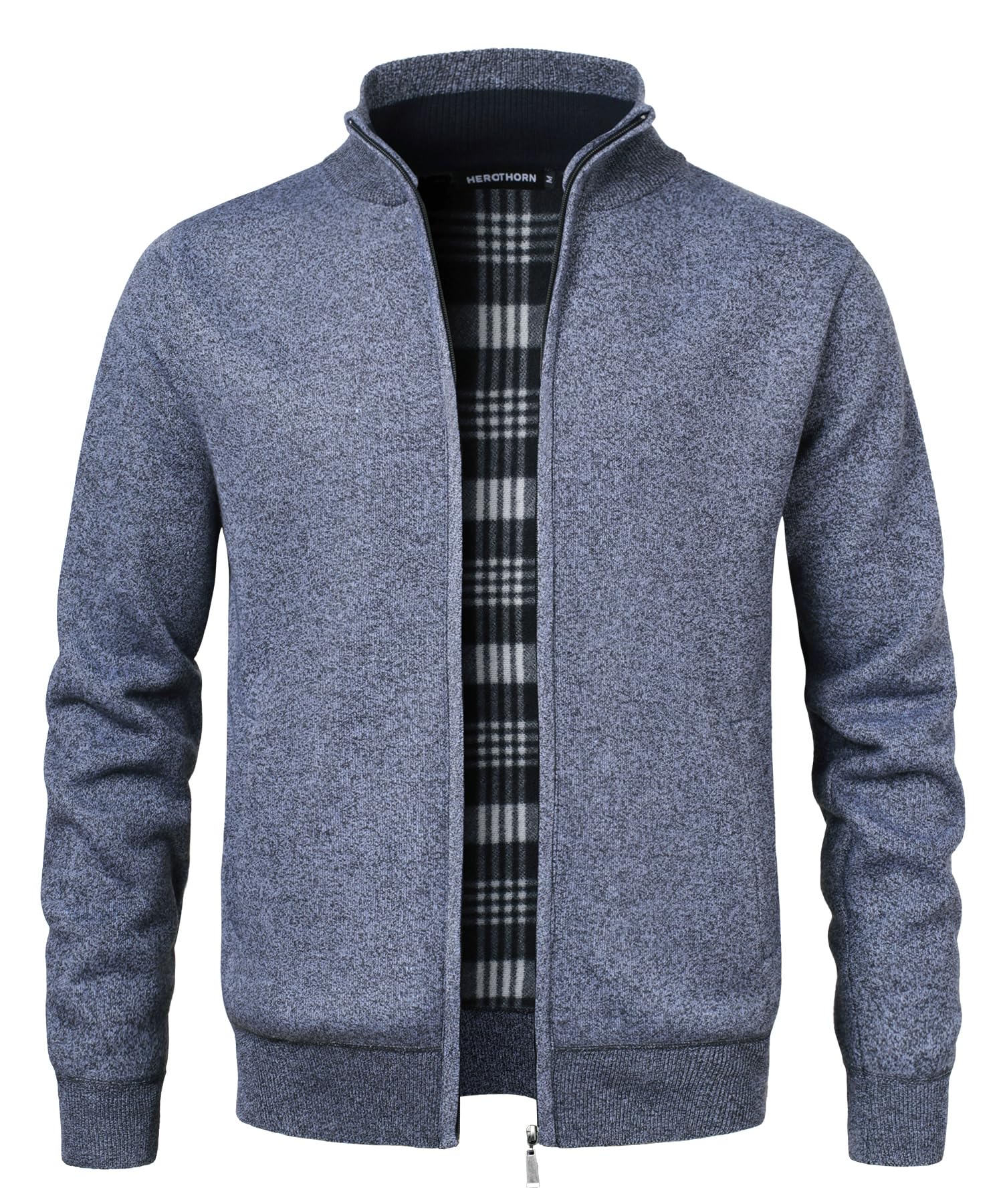 Uomo Cardigan Felpa Cappotto Lana imbottito Tops con Cerniera Lavorato a Maglia Maglione Stand colletto con 2 Tasche Caldo Maniche Lunghe Calda Casual Cappotti Inverno Manica Lunga Invernale