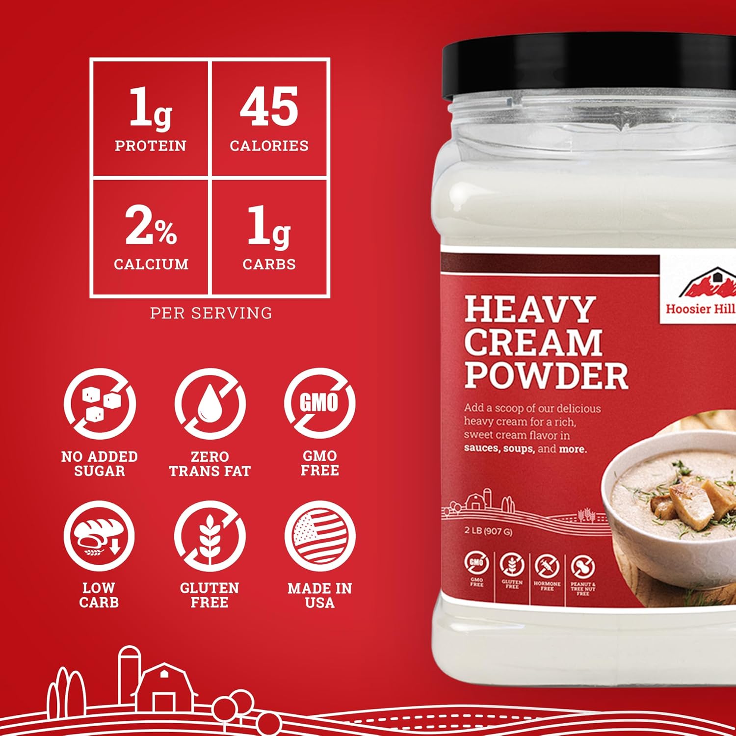 Hoosier Hill Farm Heavy Cream Powder, 2LB (Pack of 1)