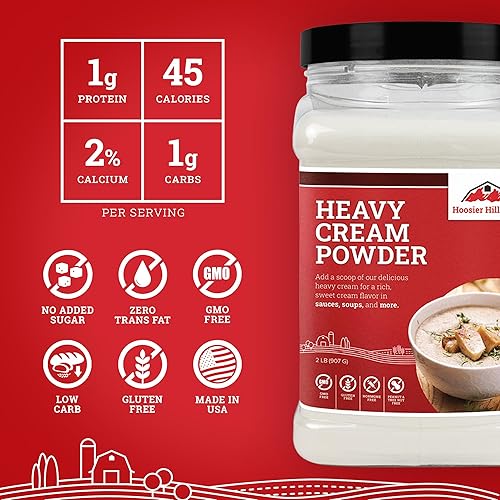 Vista 4 de Hoosier Hill Farm Heavy Cream Powder, 2LB (Pack of 1)