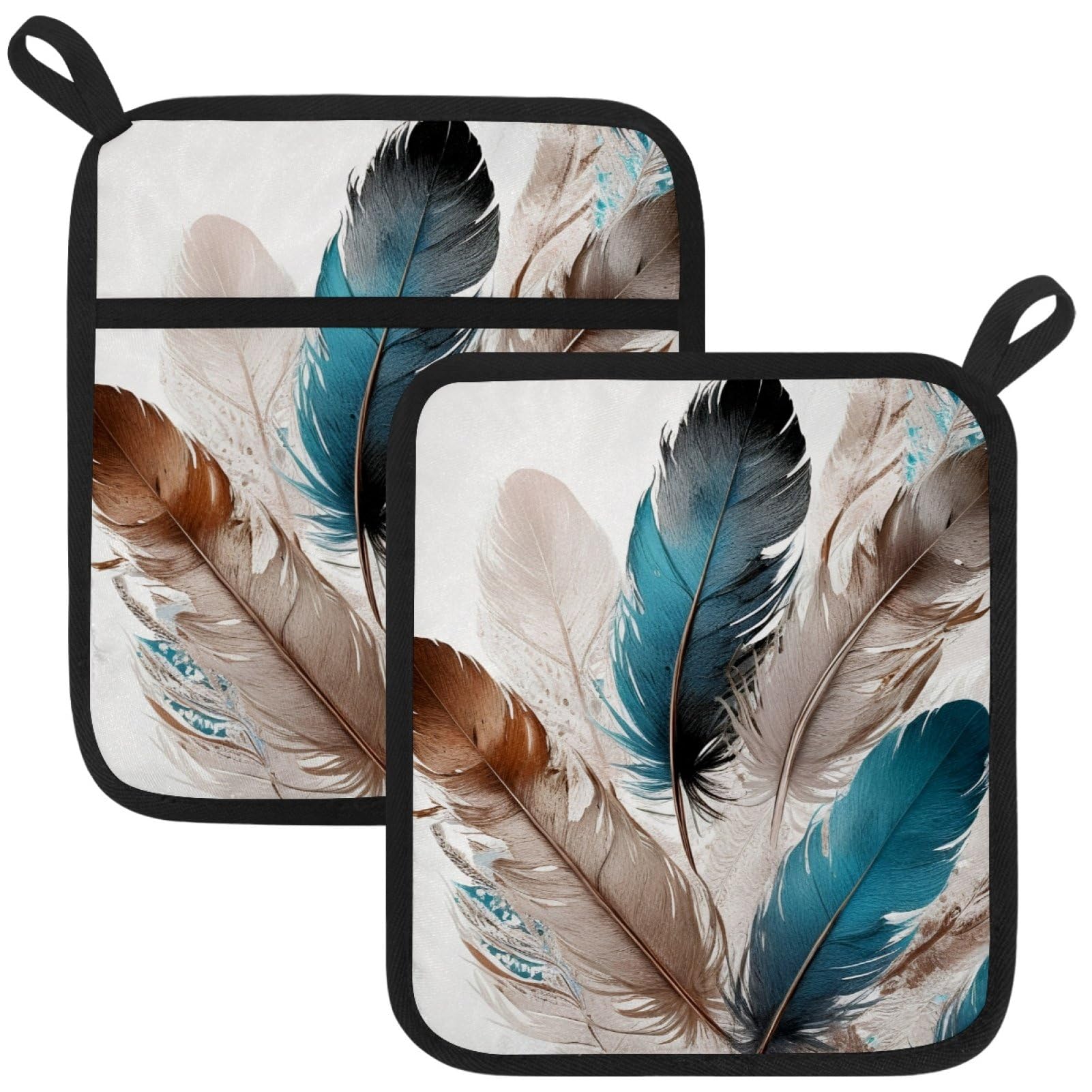 VAPOKF Feather Pot Holder, Heat Resistant Oven Cloths, Potholders & Oven Gloves, for Kitchen Cooking & Baking, Thick & Safe, Protection of Hands From Hot Utensils