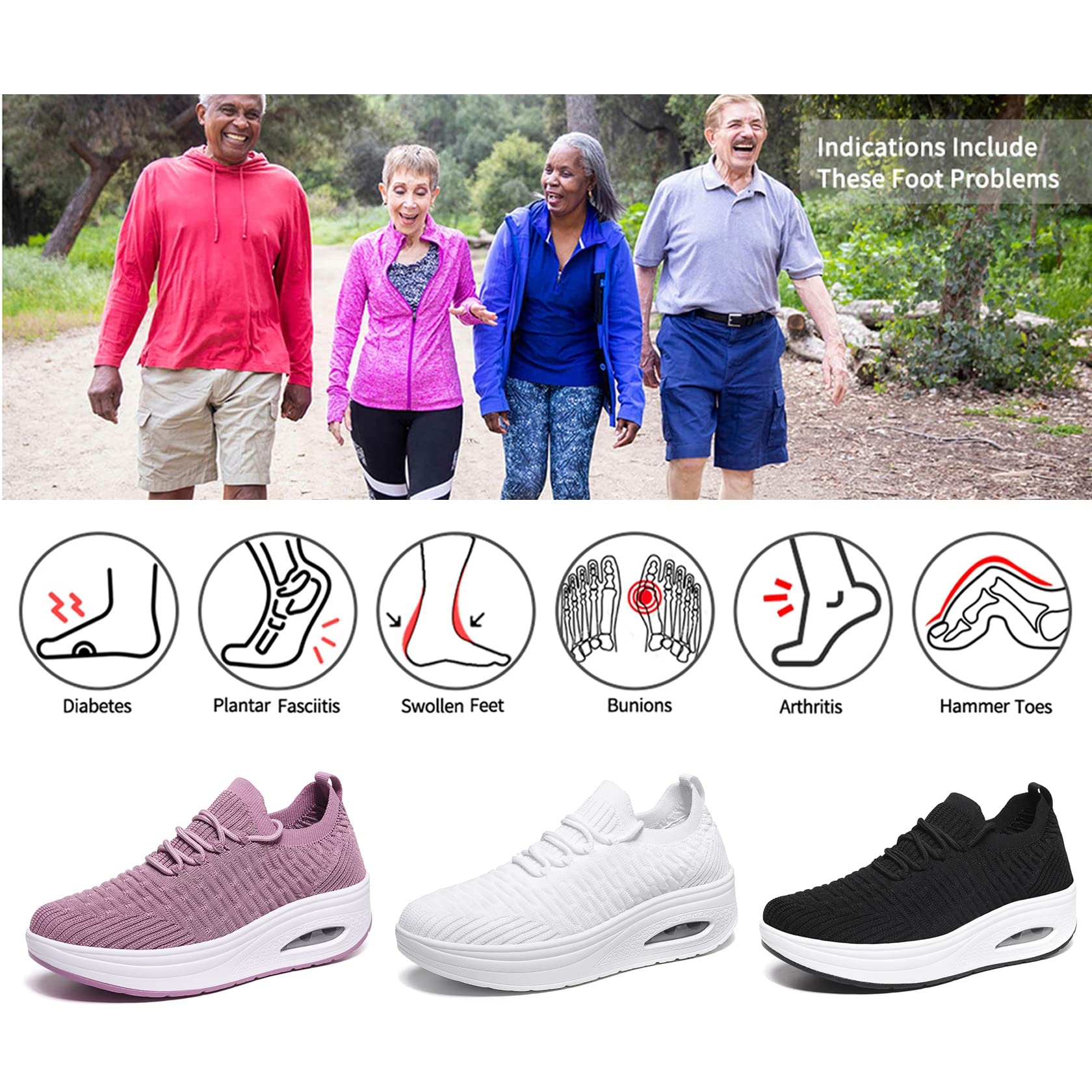 Basket Été Femme Orthopédique Baskets Sans Laçage Chaussures De Marche À Chaussure Ete Chic Et Ble Pour Pieds Sensibles Basquette Ouverte Orthopédiques Toile Respirante Lavable Randonnée