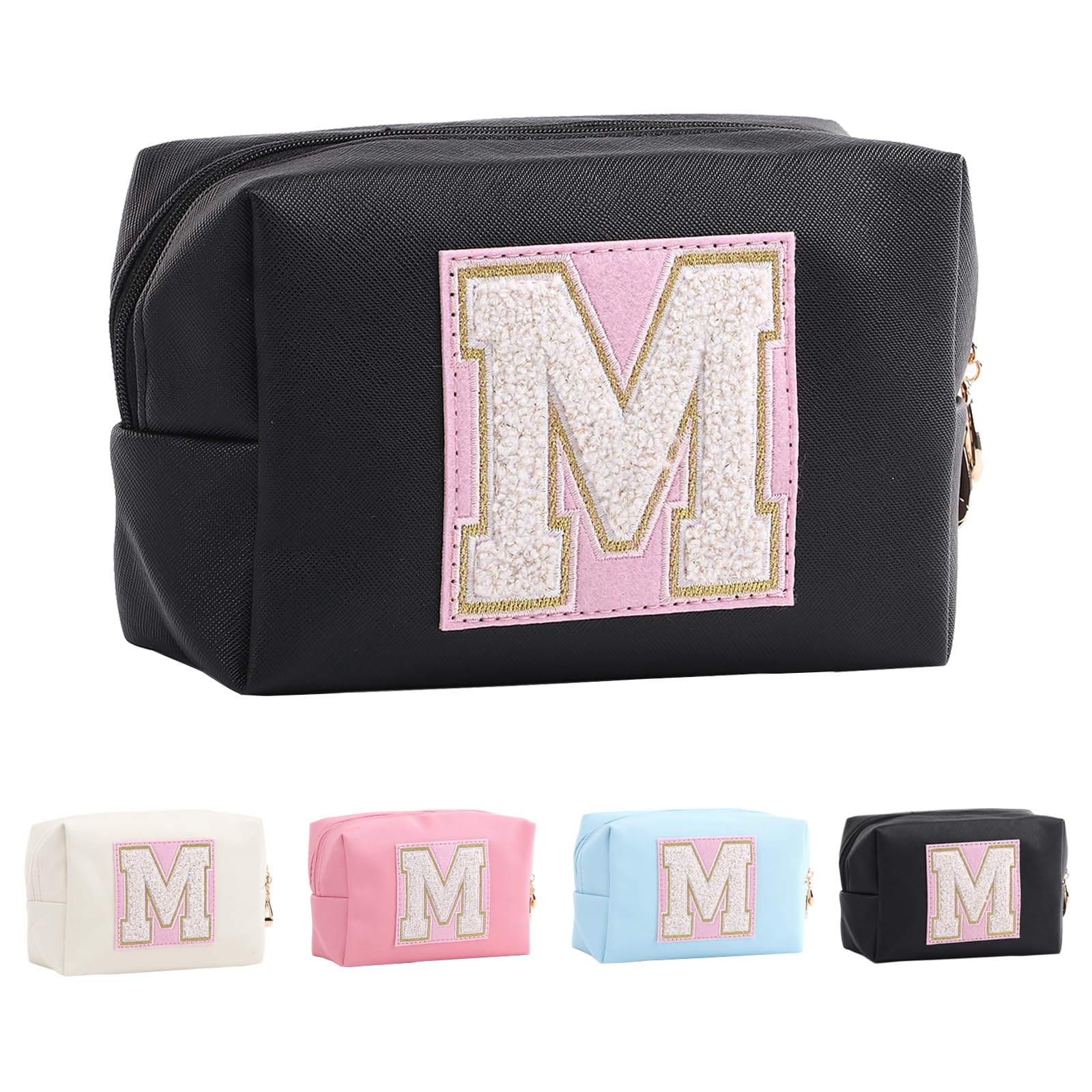 Bolsa de Maquillaje, Bolsa de Cosméticos Impermeable de Viaje, PU Cuero, Neceser de Baño, Bolsa De Aseo Y Almacenamiento para Mujer,Cosas Preppy para niñas Adolescentes (Letra A-Z) — view 93