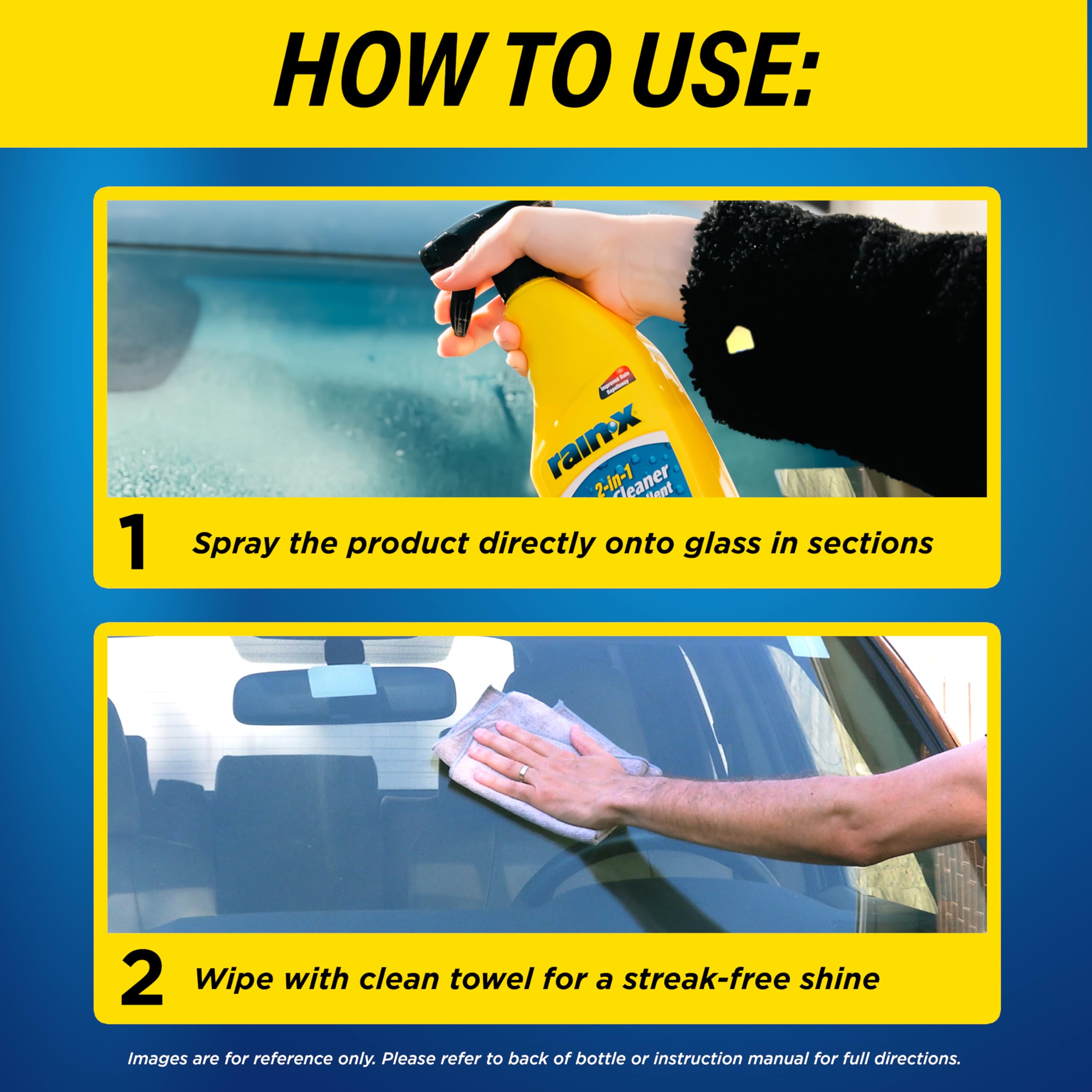 Rain-X 2-in-1 Glass Cleaner + Rain Repellent – Streak-Free Shine – 500ml | Advan