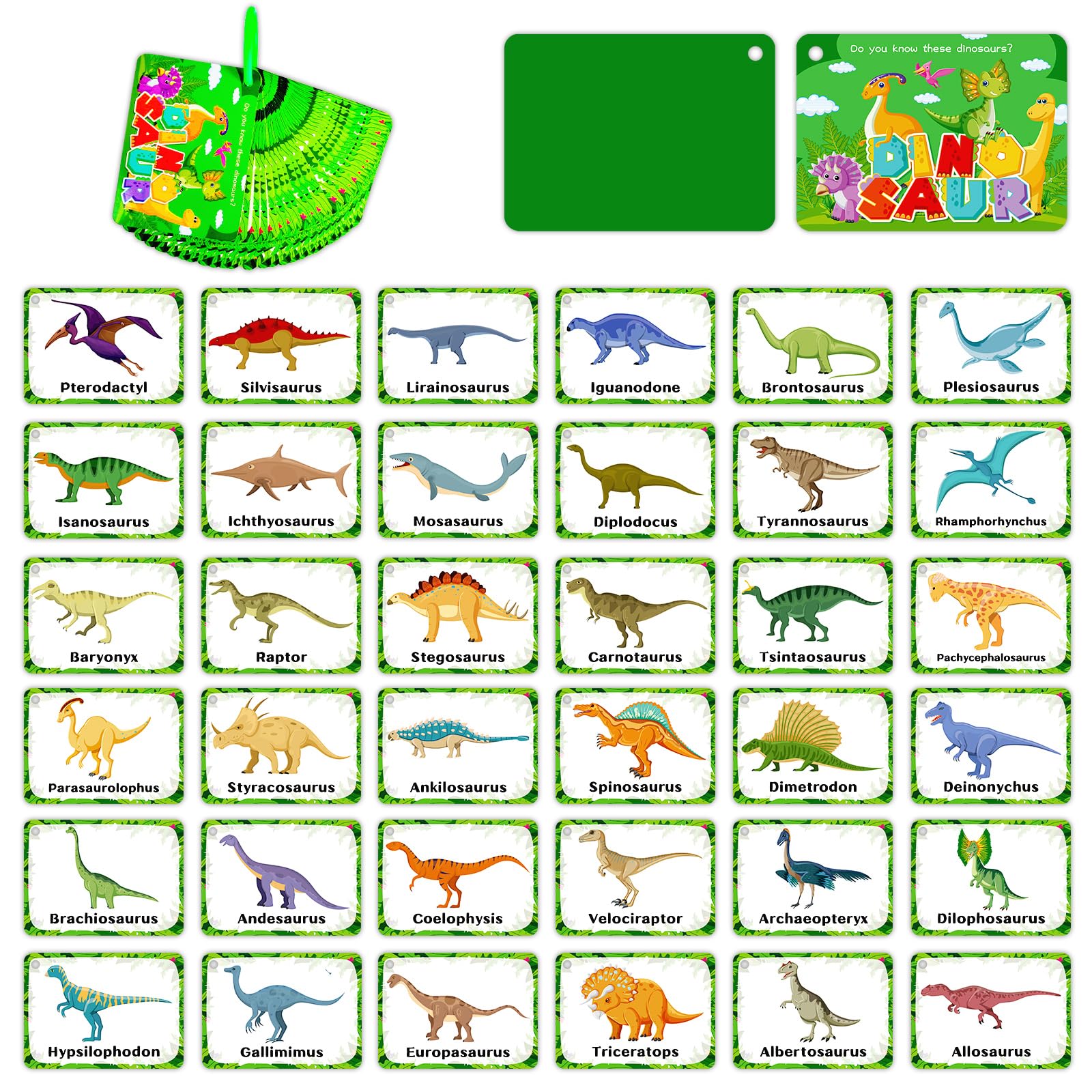 Educational Kids Cards Dinosaur ABC Flash Cards - 26 Alphabet Learning ...