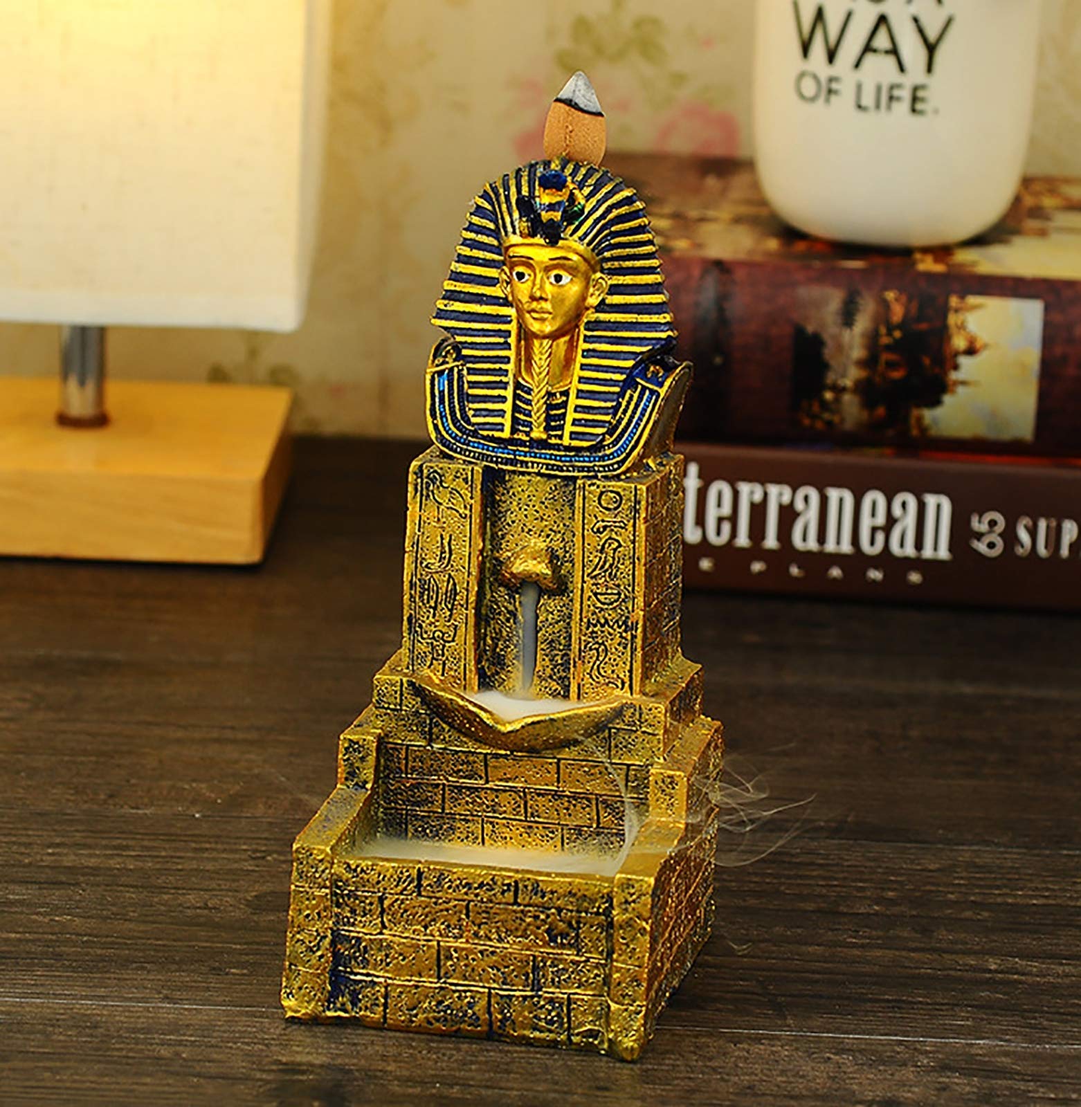 Pevfeciy Bruciatore di incenso riflusso Design Teschio Cascata di Fumo Porta incenso Creativo Accessori per Meditazione Porta incenso Regalo per Le