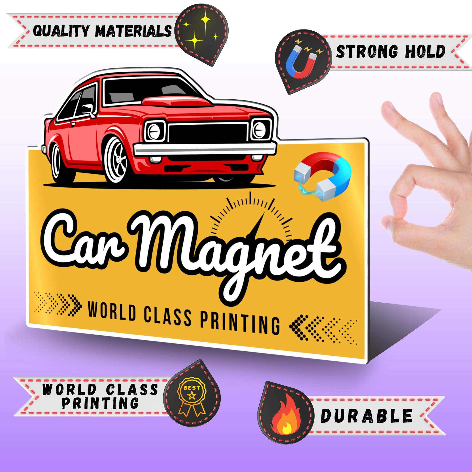 Custom Car Magnet with Your Logo ? Advertise Your Business Vehicle Magnetic ? Professionally Printed for Your Car Van Truck ? Reflective Option Available? We Print All Made in The USA