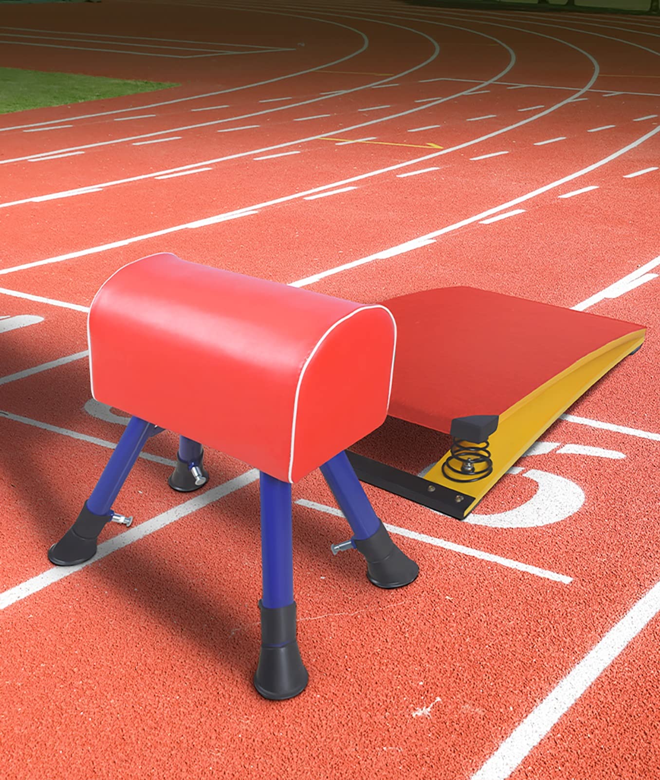 Kids Vault Gymnastics Springboard with 2 Springs & Padded Carpet, for Little Children Beginning Gymnasts, Basement Practice Portable Junior Spring Board