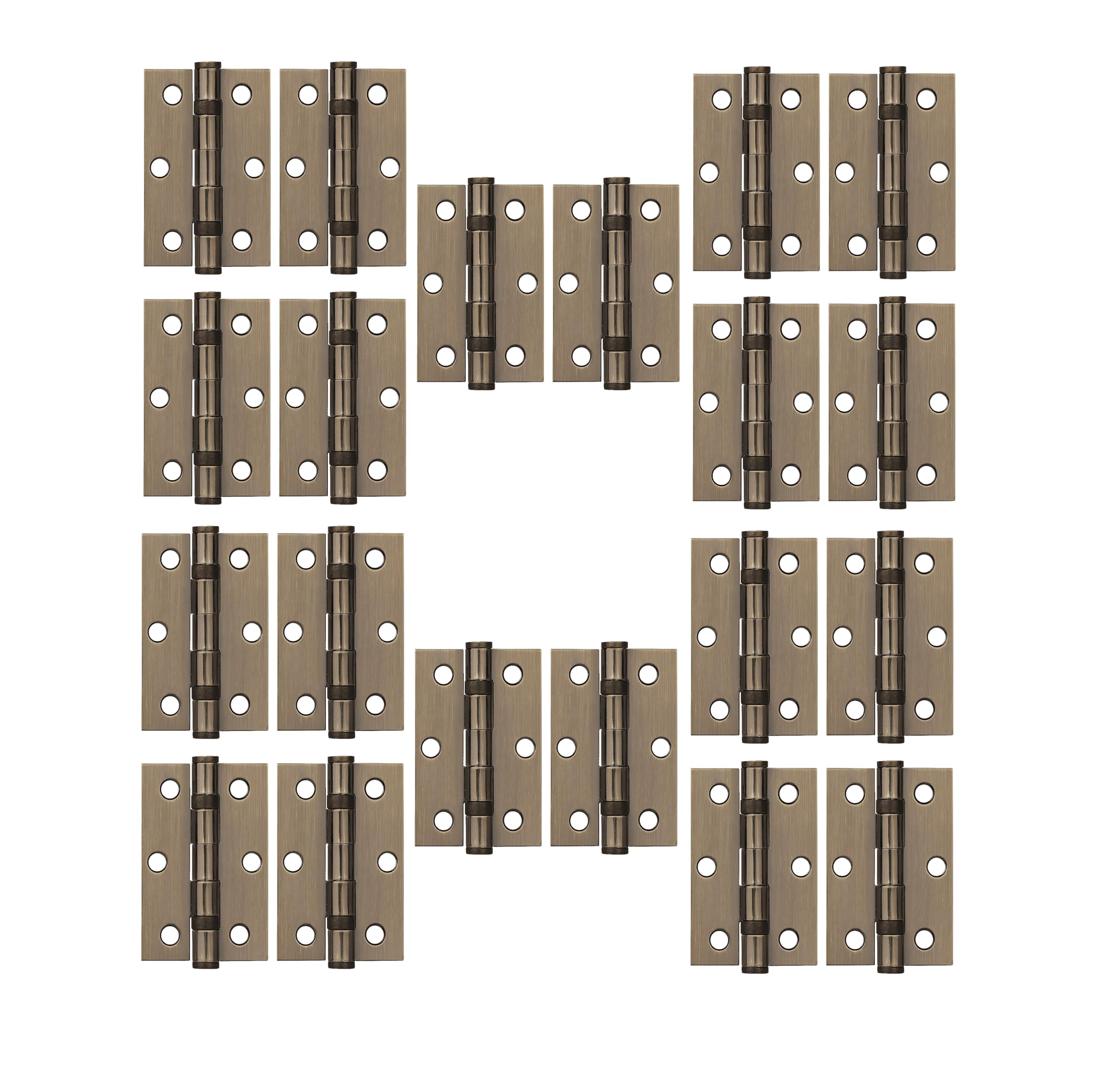 Golden Grace Satin Nickel Ball Bearing Door Hinges 3" 75Mm, Antique Brass