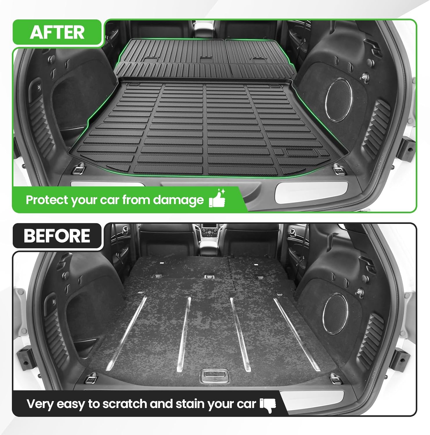 Cartist Cargo Liner for Jeep Grand Cherokee 2011-2021, All Weather Cargo Mats for Grand Cherokee Accessories, Heavy Duty TPE Trunk Mat, Car Accessories