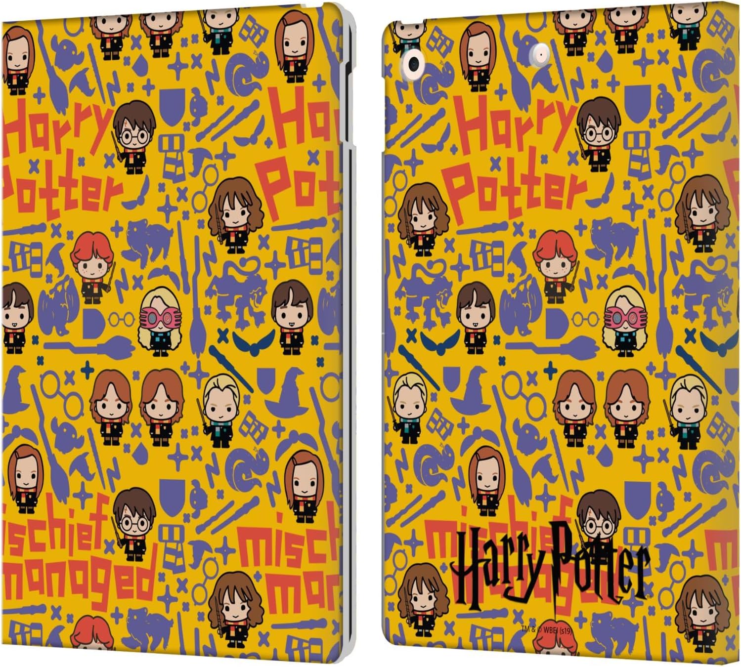 Head Case Designs Officially Licensed Harry Potter Mischief Managed Deathly Hallows I Leather Wallet Case Compatible with Apple iPad 10.2 2019/2020/2021