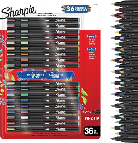 Sharpie Acrylic Creative Markers Fine Asst Pack 36