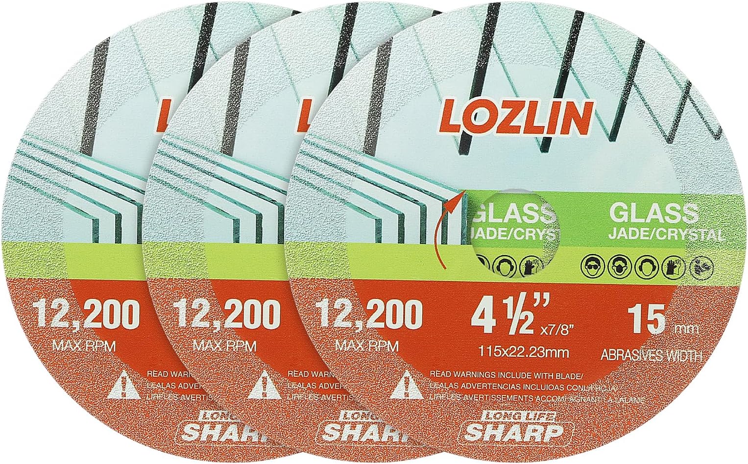 3-Pack 4.5" Diamond Multi-Purpose Saw Blades - Heavy Duty Angle Grinder Discs for Cutting Marble/Quartz/Stone/Tile/Metal/Plastic (Nano-Diamond, 3)