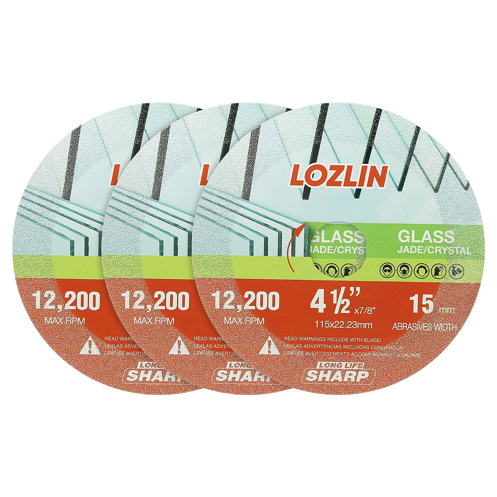 3-Pack 4.5" Diamond Multi-Purpose Saw Blades - Heavy Duty Angle Grinder Discs for Cutting Marble/Quartz/Stone/Tile/Metal/Plastic (Nano-Diamond, 3)