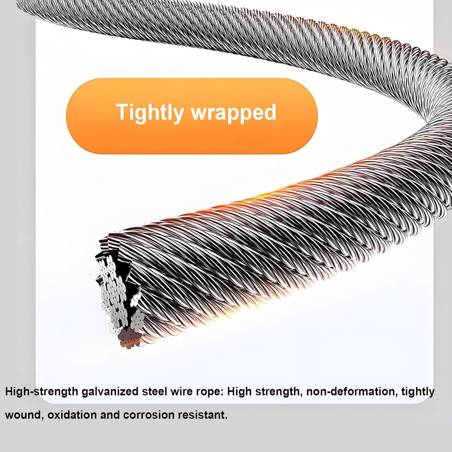 Cuerda de alambre de acero galvanizado de 2 vías, resistente con cierre automático, capacidad de 1800 libras, mecanismo de bloqueo seguro y estable, herramienta de ahorro de mano de obra para un