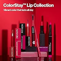 Vista 8 de Revlon - Lápiz labial líquido Overtime con brillo de labios transparente, maquillaje facial ColorStay, doble extremo con vitamina E en ciruela/baya