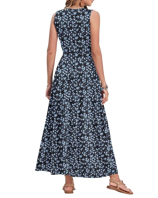AUSELILY Womens Maxi Dress Summer Sleeveless Wrap Long Dresses with Pockets by AUSELILY - Used condition - Image 5