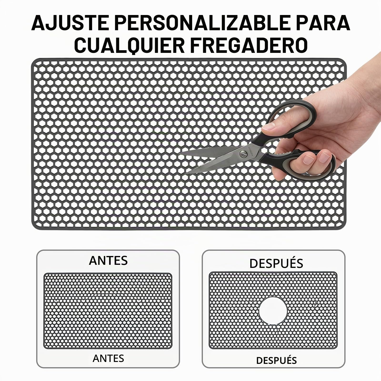 Alfombrilla de silicona para fregadero, 72 x 40 cm, resistente al calor y antideslizante, se puede cortar como alfombrilla de goteo y alfombrilla protectora para fregadero de cocina, lavabo, balcón