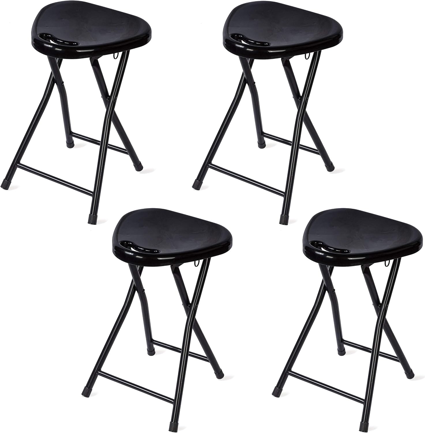 Atlantic 4 Pack Folding Stool with Handle, Black