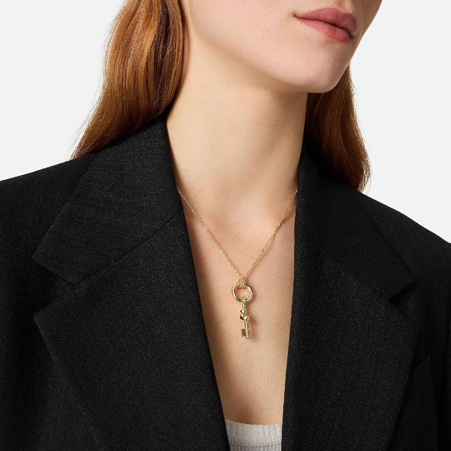 18K Gold Plated Key Necklace Luxury Knot Pendant Necklace Minimalist Jewelry for Christmas Birthday Gifts - Image 2