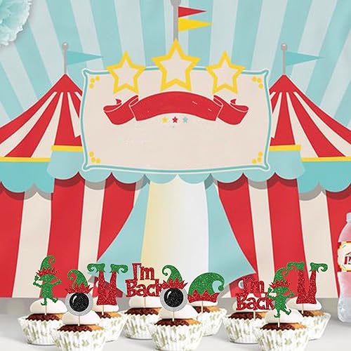 Vista 131 de Rsstarxi Paquete de 30 adornos navideños para cupcakes de hombre de jengibre con purpurina para baby shower, decoración para temática de Feliz