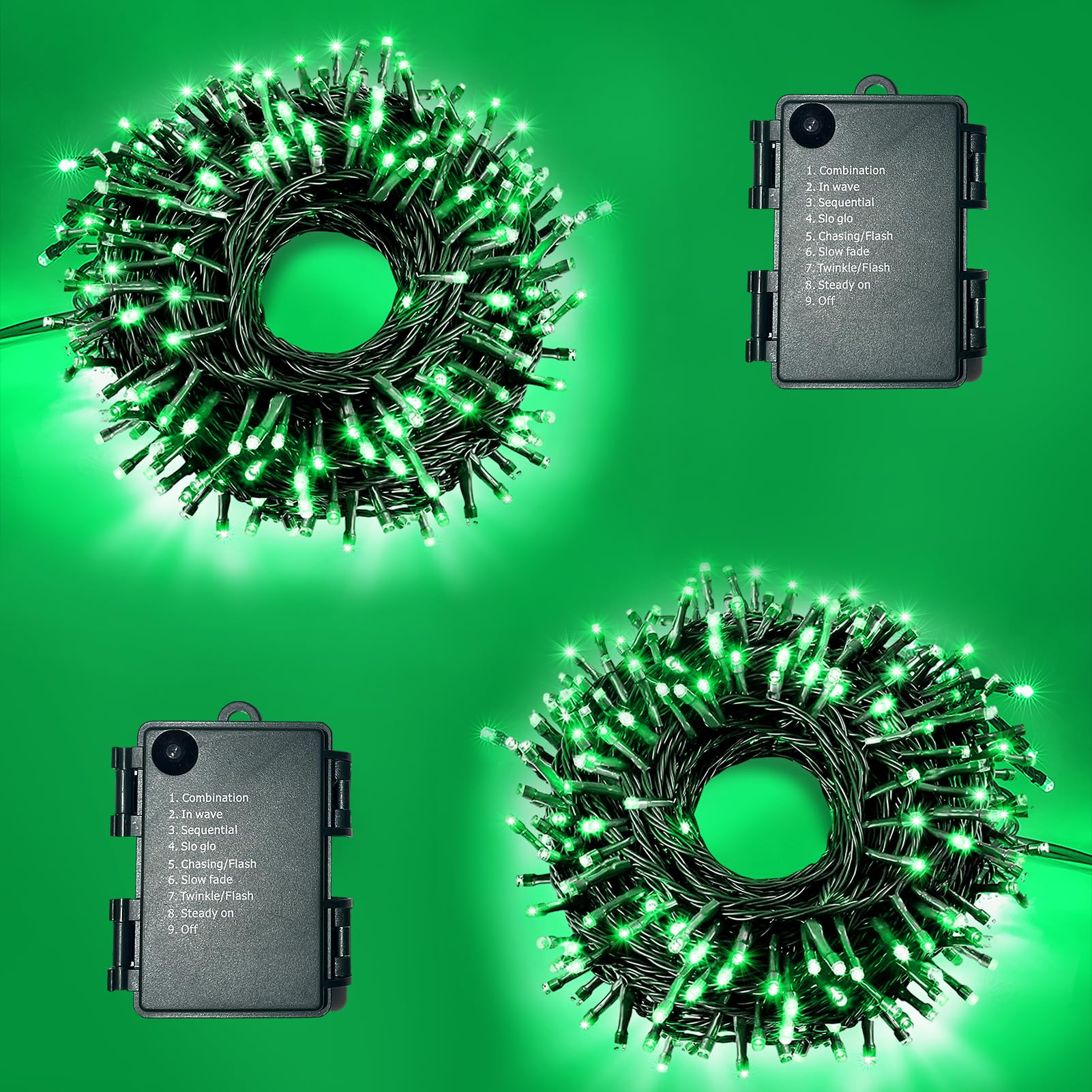 Weecrestar 2 Pack Each 5M 60 LED Battery Operated Christmas Tree Lights