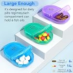 Pill Organizer,Pill Box,2 Times a Day,Travel Pill case,for Medication/Vitamin/Fish Oil/Supplements