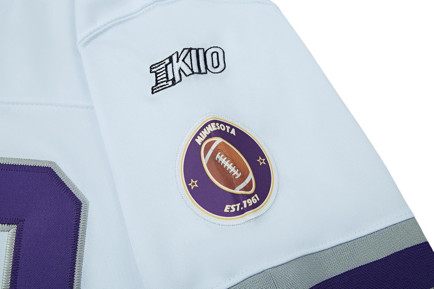 Custom Mens/Youth Football Stitched T-Shirt for Sports Fan Purple/White No Brand/Logos