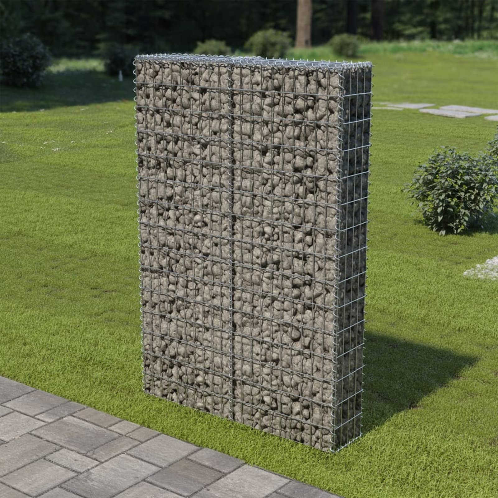 Gabion Wall with Covers Galvanised Steel 100x20x150 cm,Gabion Baskets Gabion Stones Gabion Wire Mesh Gabion Cages Retaining Wall Garden Wire Pot Cage Fence Privacy