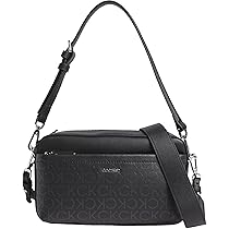 Calvin Klein Donna Borsa a Tracolla Must Double Straps Camera con Stampa con Logo, Nero (Black), Taglia Unica