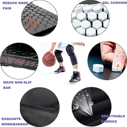 Miniatura 2 de SVDpirit Manga de compresión acolchada de compresión completa para pantorrillas (1 pieza), equipo de protección deportiva para muslos para fútbol,