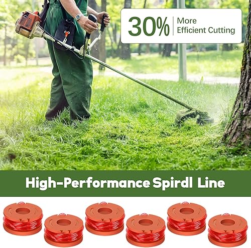 Miniatura 4 de 48 piezas de repuesto para recortadora de bobinas compatibles con Worx WA0010 recambios de línea de recortadora de 0.065 pulgadas, compatible con