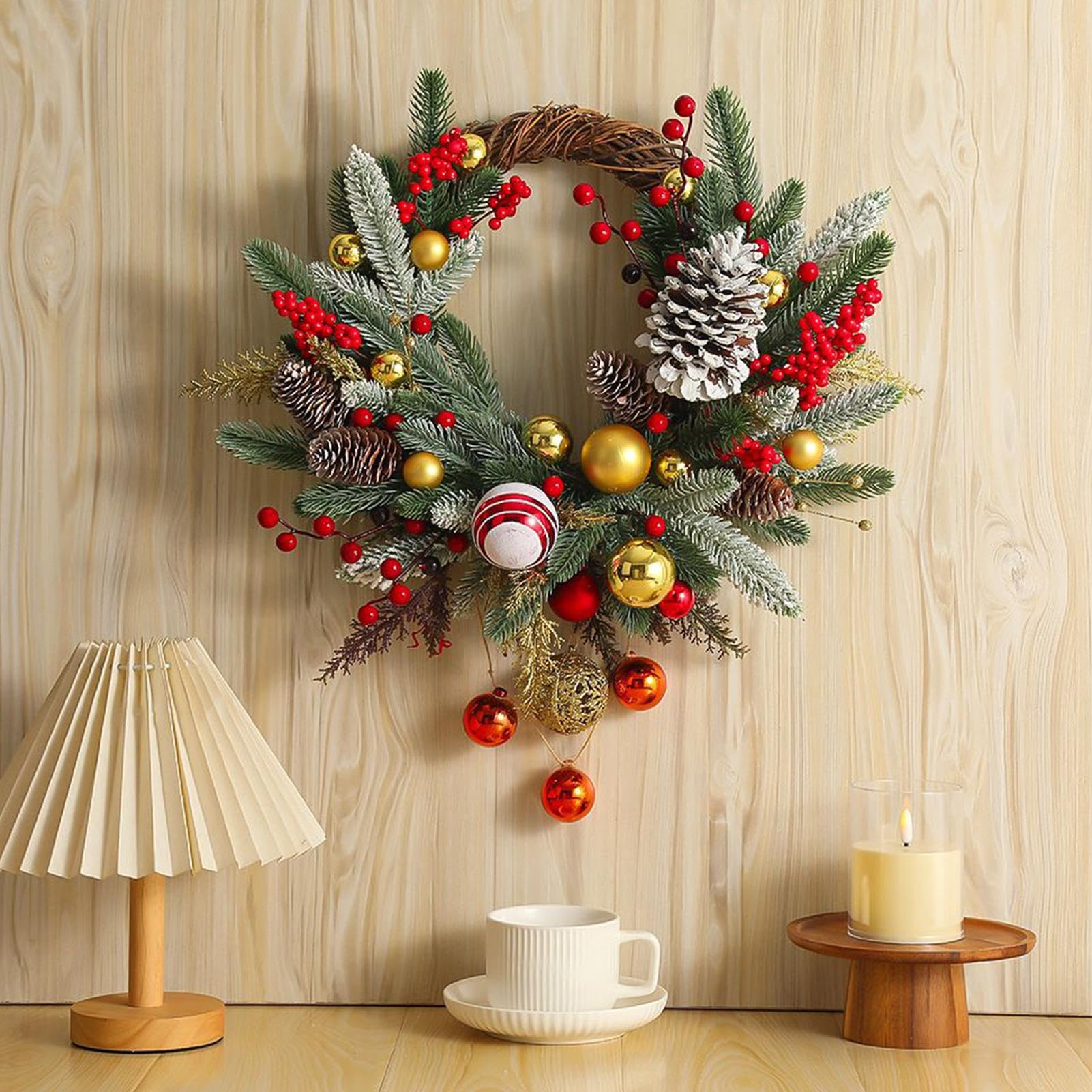 Corona de Navidad Guirnalda Decorativa para Decoración de Pared