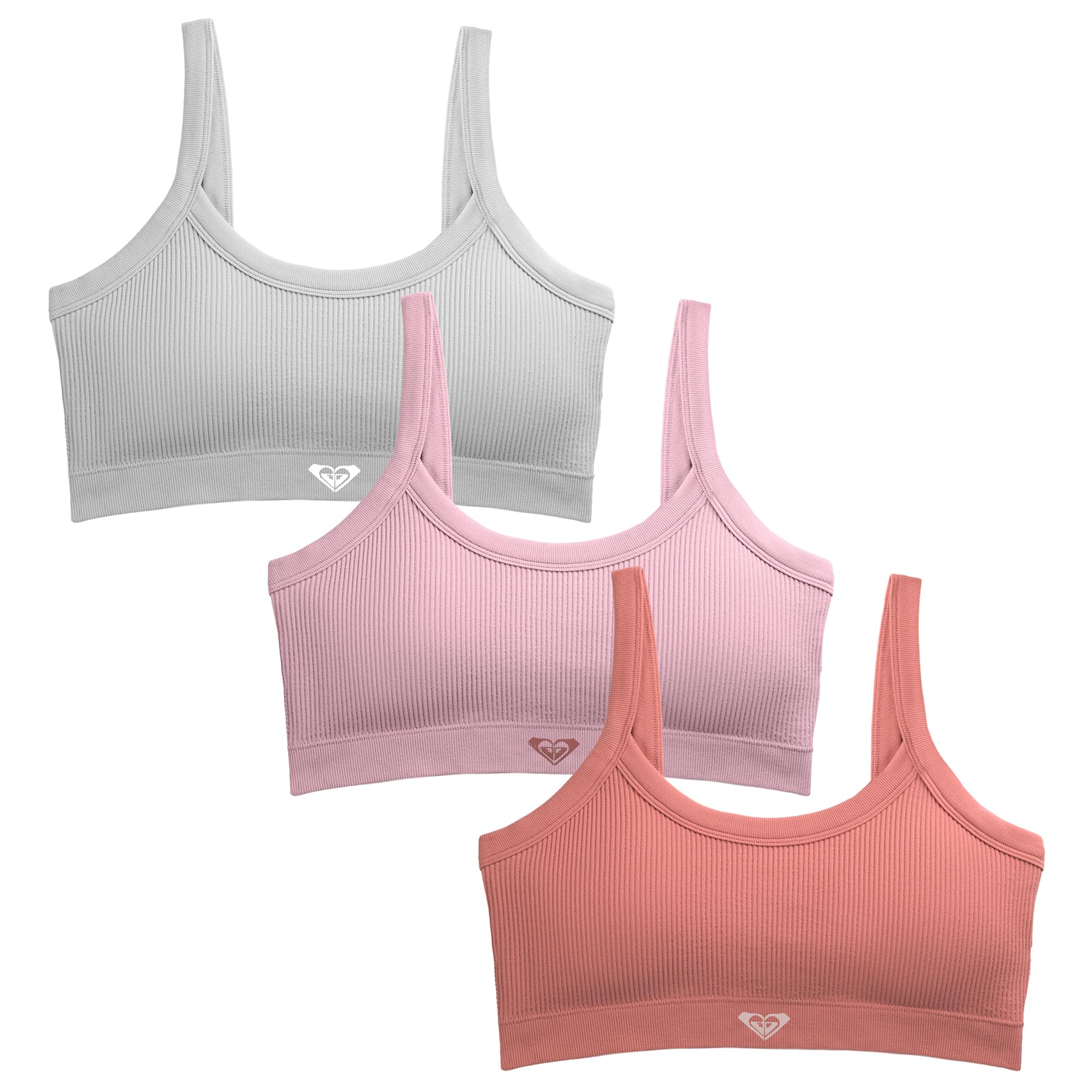 Roxy Women's Seamless Bras Ribbed Lounge Wirefree Bralette Set, 3-Pack