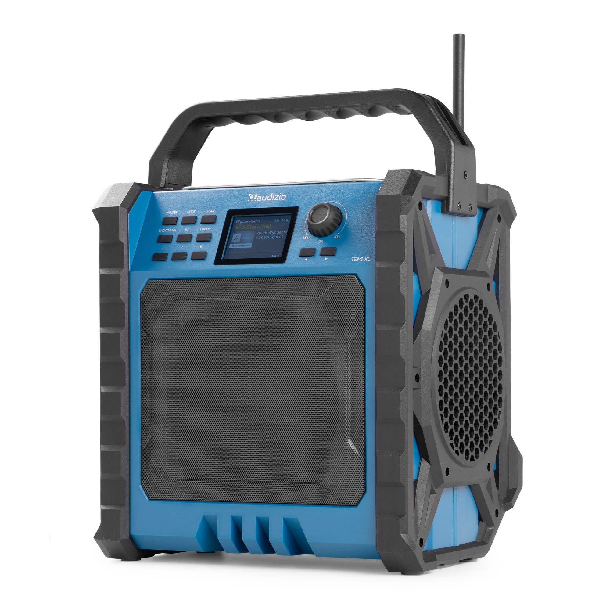 Audizio TEMI - Radio Dab+/FM, Bluetooth, 200 W, finitura blu, batteria esterna