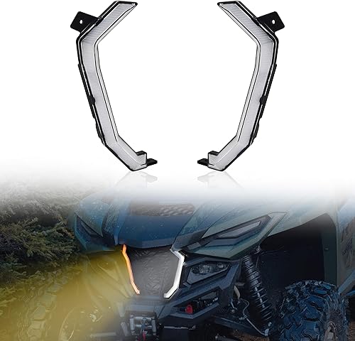 SAUTVS Luces de colmillo de acento para parrilla delantera para Yamaha RMAX 1000, luces LED de rejilla con luces direccionales para Yamaha Wolverine