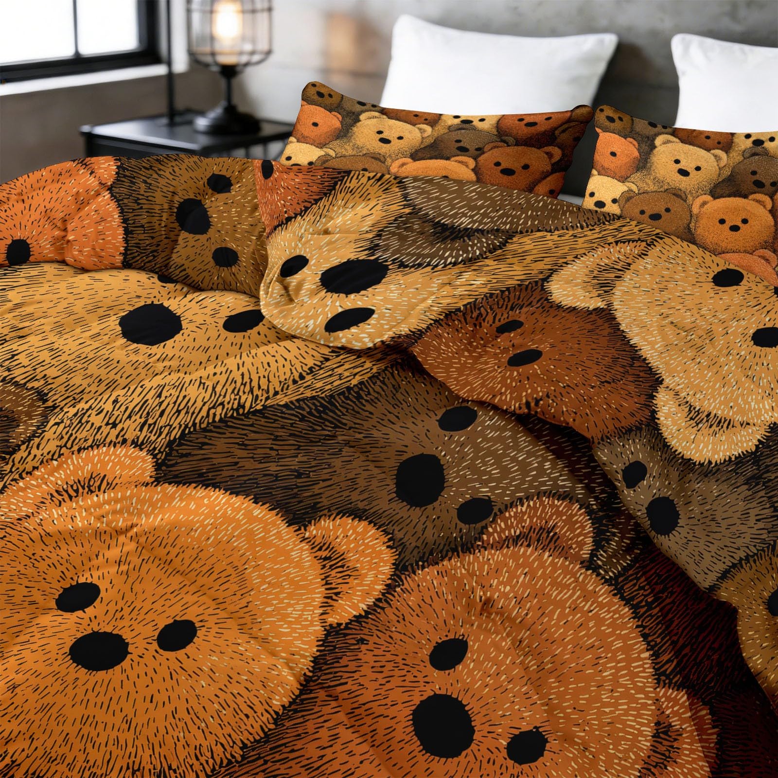 Generisch Bettdecke Tiere Teddybär Ganzjahresdecke, 4 Jahreszeiten Bettdecken 135 x 200 cm Wende Steppdecke Schlafdecke Tagesdeck, Waschbare Abstrakt Bettdecke ohne Bezug
