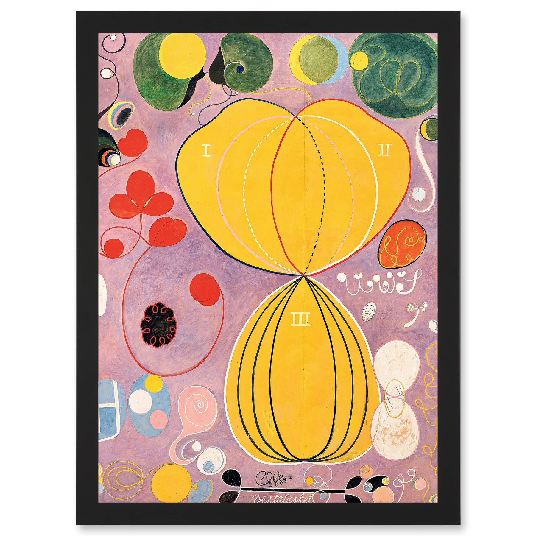 Artery8 Hilma Af Klint Group IV No 7 Ten Largest Adulthood Abstract Artwork Framed Wall Art Print A4