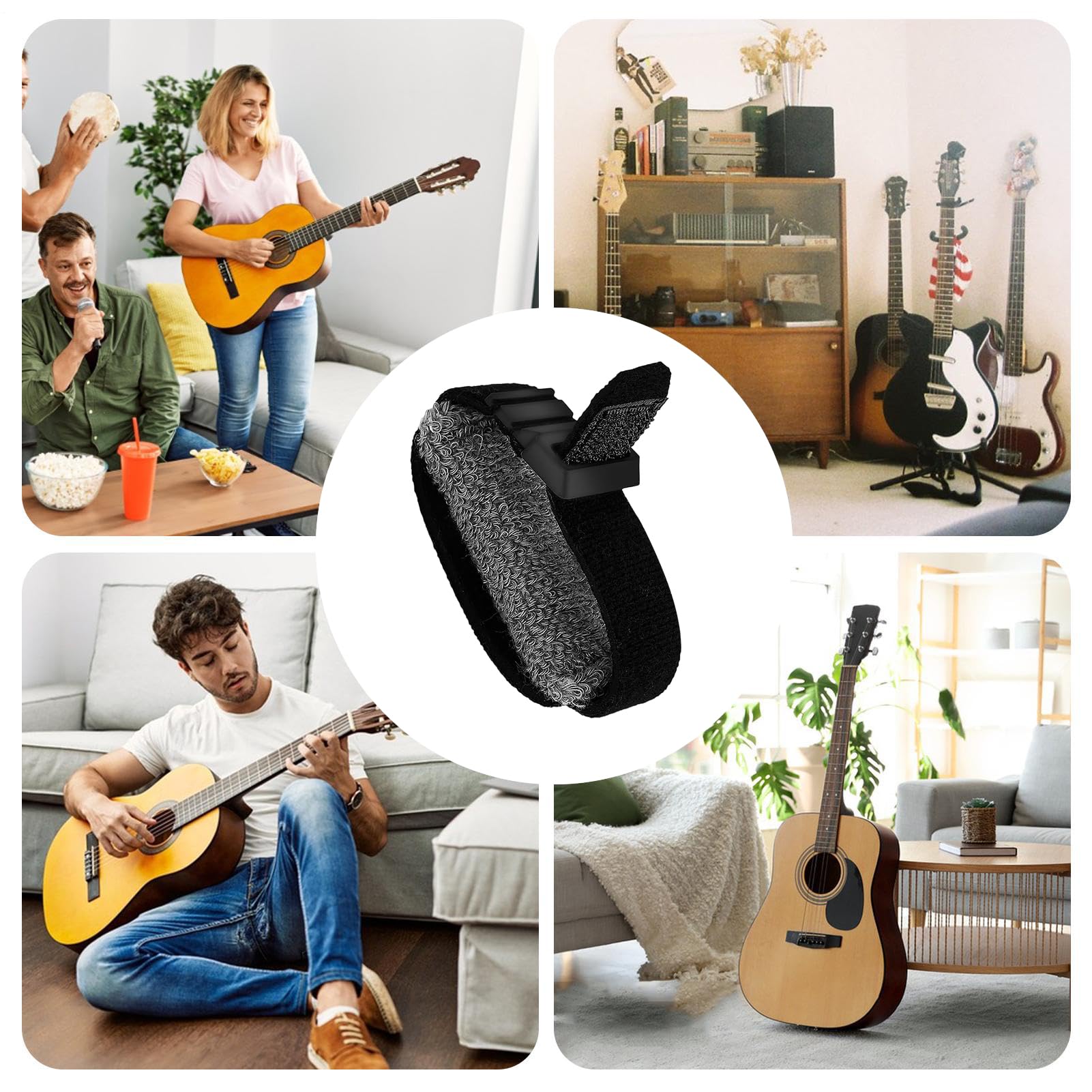 Guitar Fret Wrap, Adjustable Cotton Elastic String Cover Fingerboard Mute Tape Silencer for Bass, Ukulele, Guitar, Musical Instrument Accessories