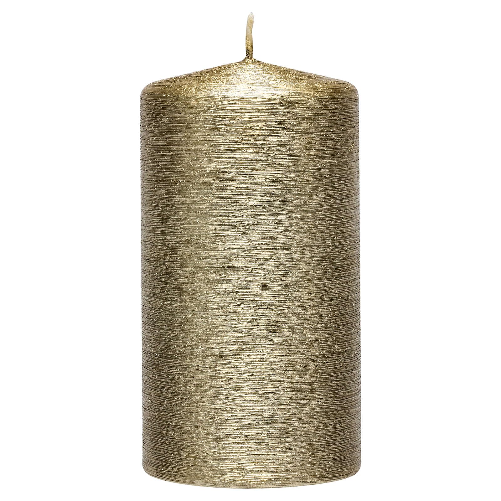 Christmas Candles, Satin Gold, Set of 4, 130x70 mm