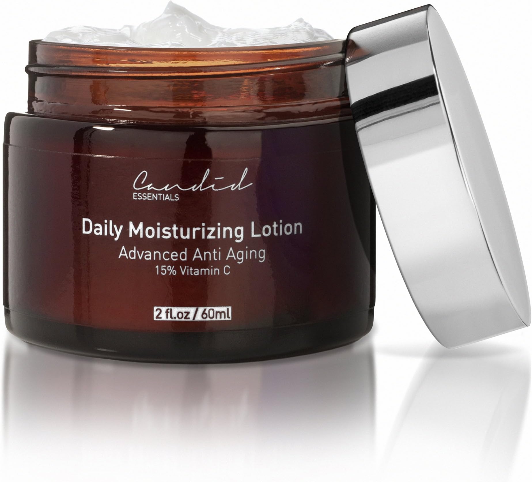 Candid Essentials Daily Moisturizer, Organic & Natural Facial Moisturizer for Face, Neck & Décolleté & Hands. Anti Aging Cream with 15% Vitamin C for Collagen, Wrinkles & Hydrate Skin Effectively