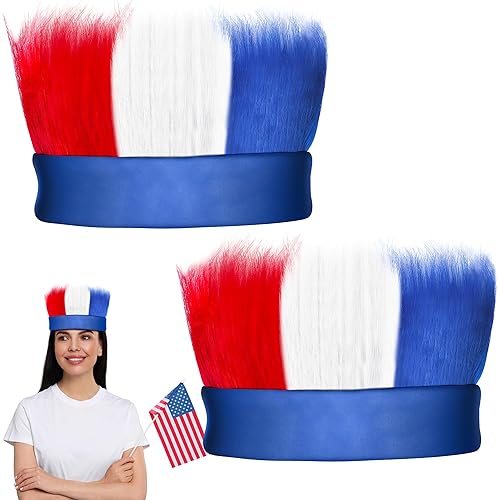 Watayo 2 Pcs Independence Day Patriotic Hairy Headband - 4th