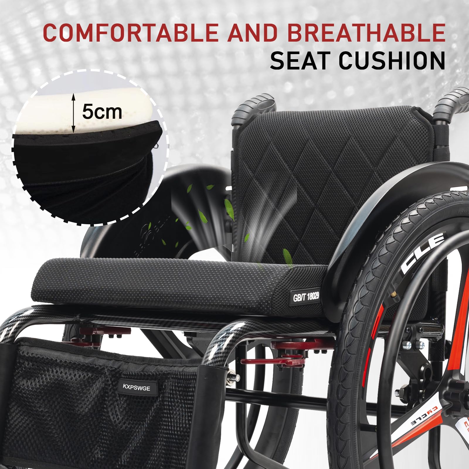 Silla de ruedas ligera para adultos, silla de ruedas de aleación de aluminio,Silla De Ruedas Deportiva, sillas De Ruedas Manuales Autopropulsadas,Liberación rápida, Freno manual(Seat width 43cm/16.9in