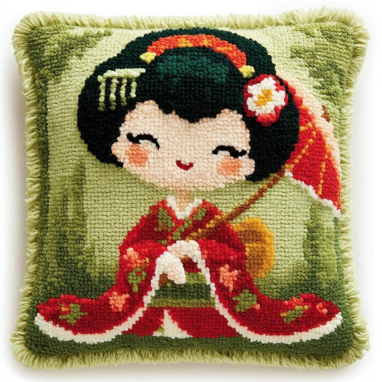 AxiangziK Latch Hook Kit for Adults 43x43cm,Cartoon Japanese Geisha