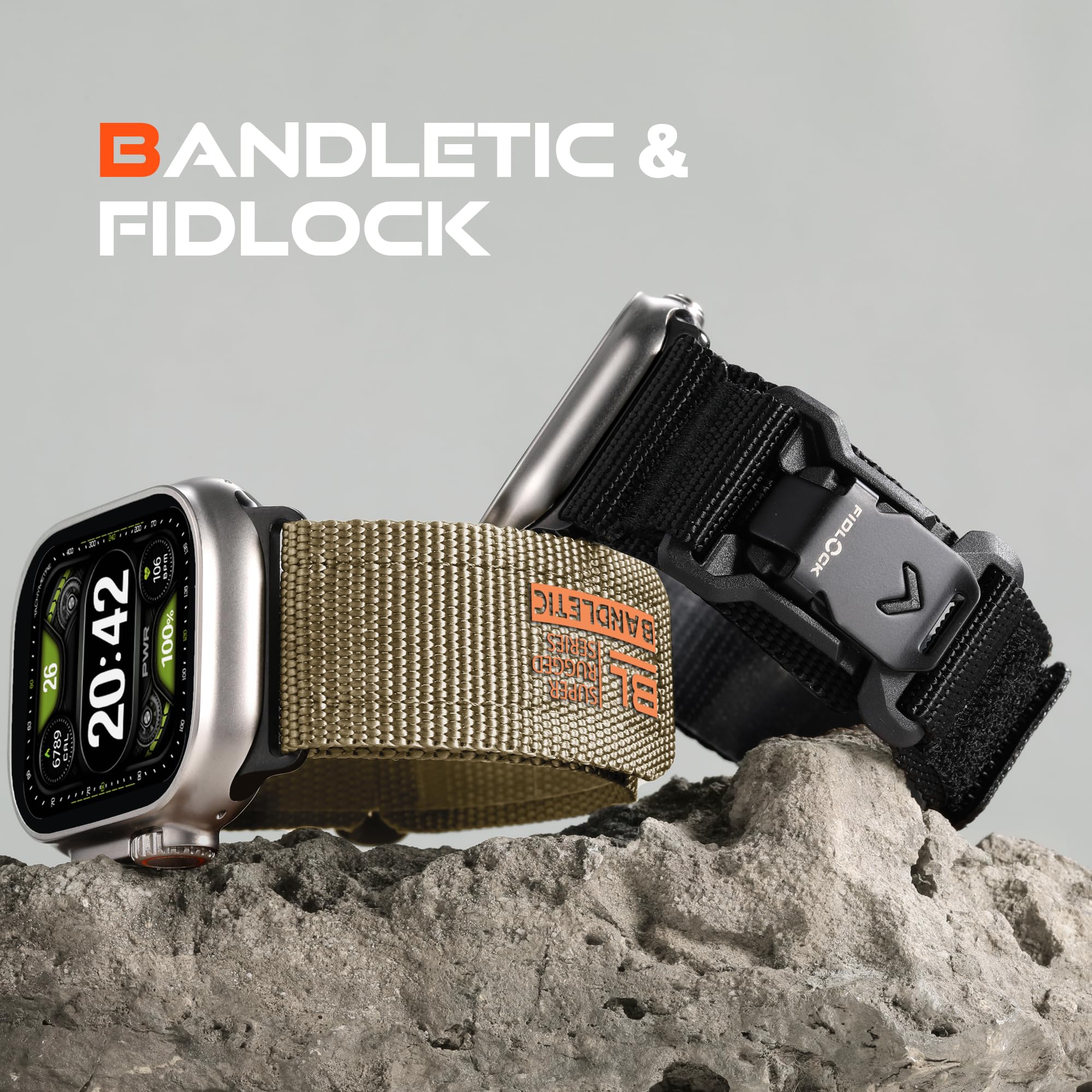 Bandletic Cinturino Compatibile con Apple Watch Ultra 3 2 1 | 49mm 45mm 46mm 44mm 42mm Cinturini Sportivi in Nylon con Fibbia Magnetica per iWatch Series SE3 11 10 9 8 7 6 5 4 3 2 1