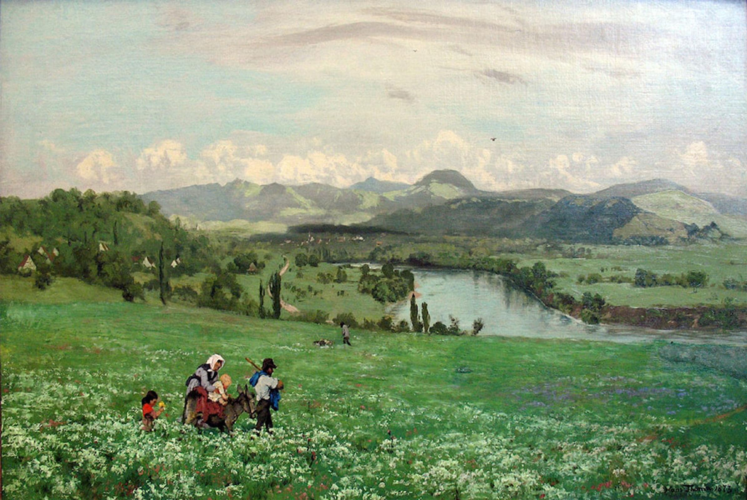POSTERIIk Famous Print Pop Art Wall Art Graffiti il Reno vicino a Hans Thoma Art Prints for Home Decor 60x90cm