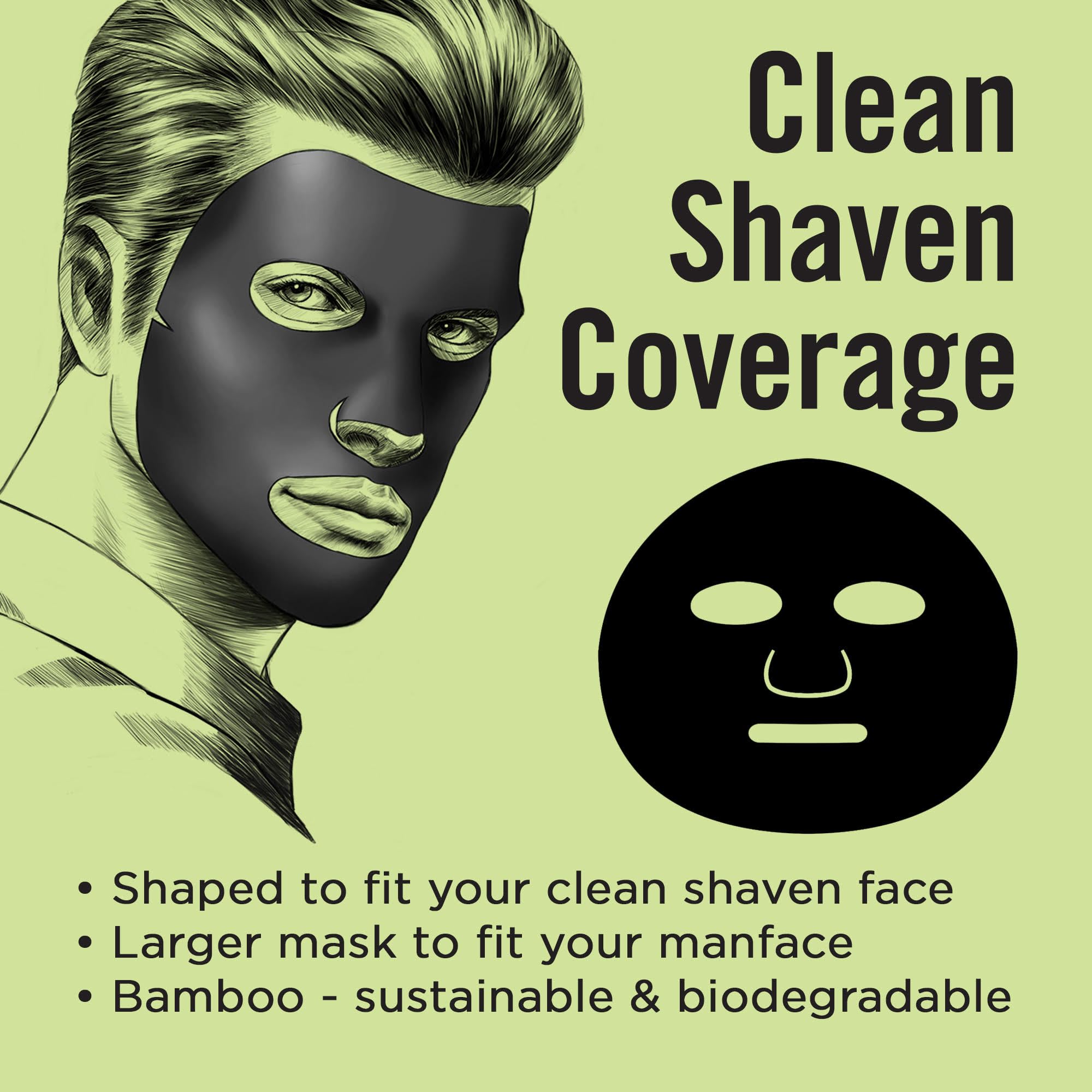 Fuss Free Naturals Sheet Face Mask for Men Mens Skincare Bamboo Sheet Mask - Image 3