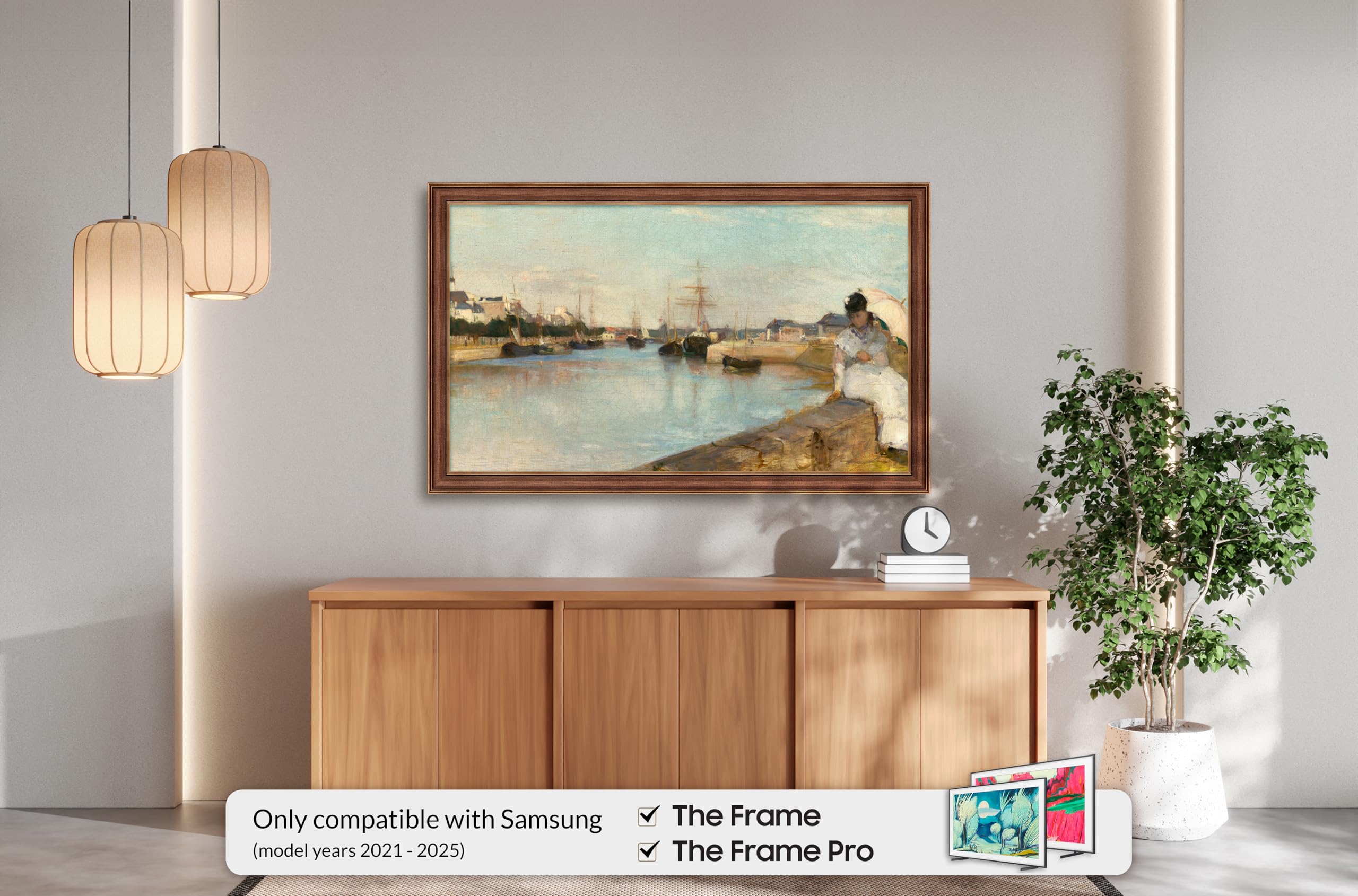 Industrial Copper 43" Slim Deco TV Frame - Compatible ONLY with Samsung The Frame TVs (Fits 2021-2025, LS03A, LS03B, LS03C, LS03D, LS03FA)